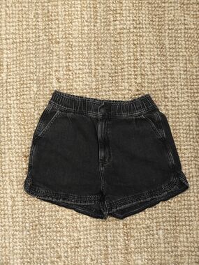 American Eagle Outfitters Black High-Waist Denim Shorts